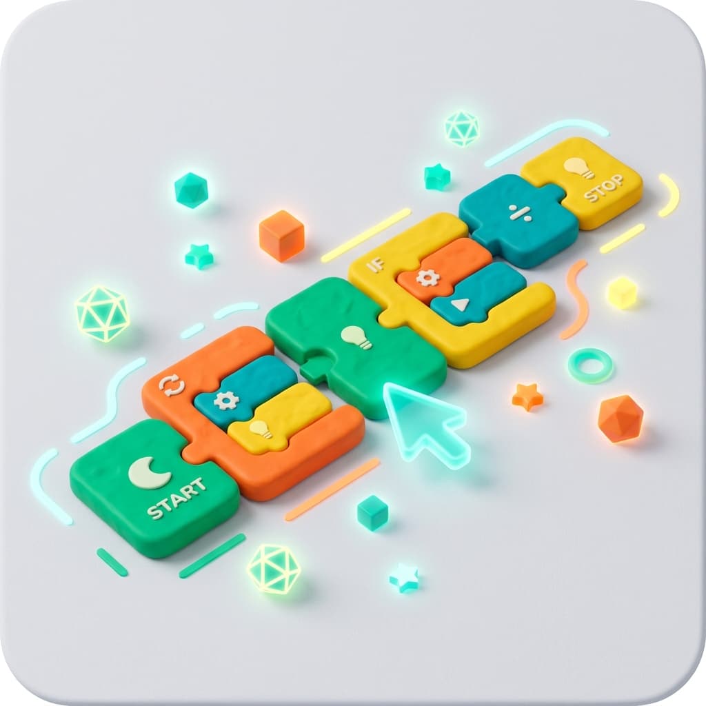 3D block coding and interactive visual logic blocks